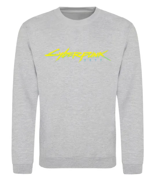 Свитшот Cyberpunk2077 logo Серый меланж фото