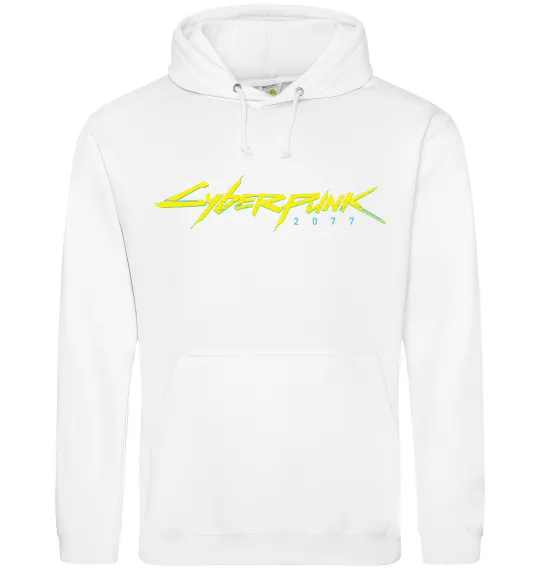 Чоловіча толстовка (худі) Cyberpunk2077 logo Білий фото