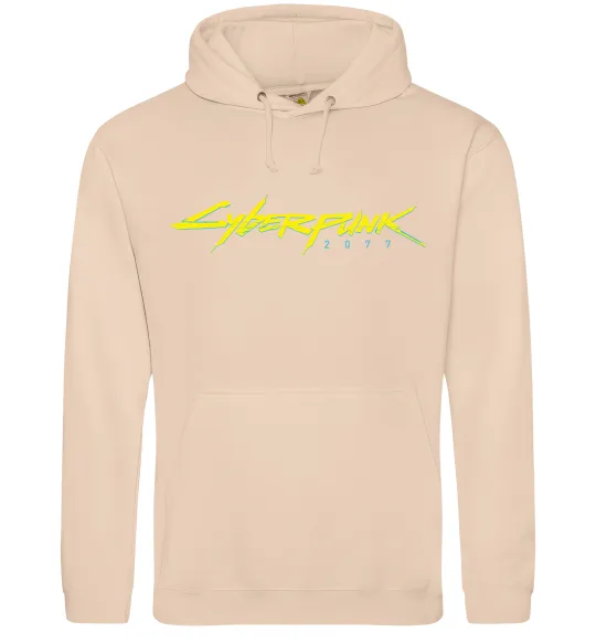 Чоловіча толстовка (худі) Cyberpunk2077 logo Пісочний фото