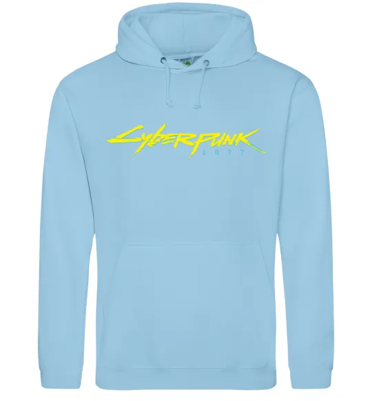 Чоловіча толстовка (худі) Cyberpunk2077 logo Блакитний фото