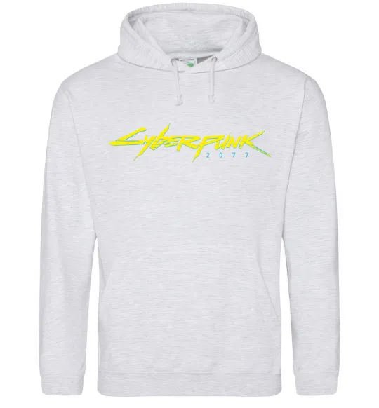Женская толстовка (худи) Cyberpunk2077 logo Серый меланж фото