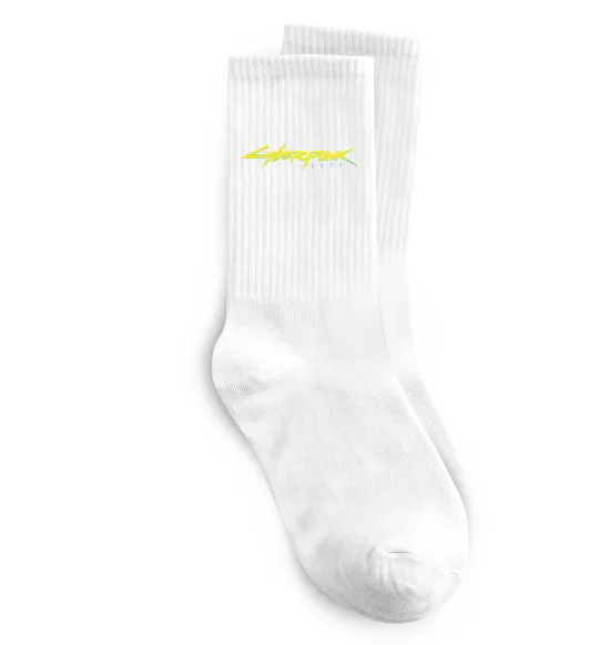 Носки Cyberpunk2077 logo Белый фото