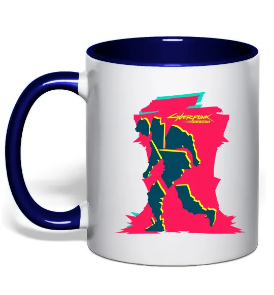 Чашка с цветной ручкой Cyberpunk edgerunners Глубокий темно-синий фото