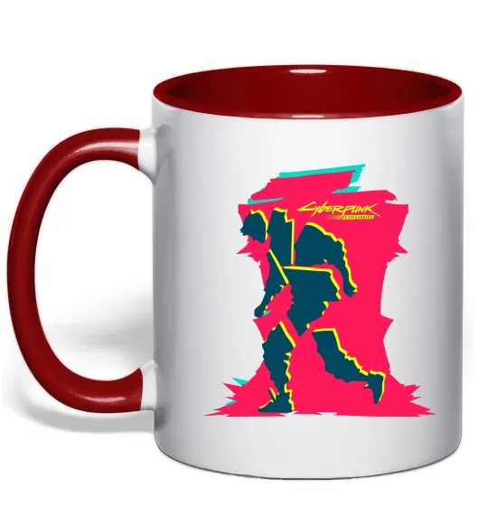 Чашка с цветной ручкой Cyberpunk edgerunners Красный фото