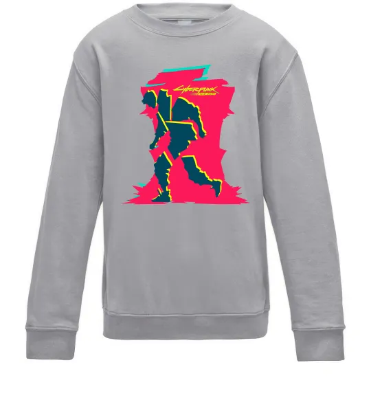 Дитячий світшот Cyberpunk edgerunners Сірий меланж фото