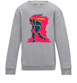 Дитячий світшот Cyberpunk edgerunners Сірий меланж фото