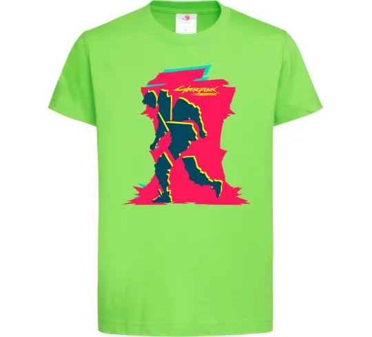 Дитяча футболка Cyberpunk edgerunners Лаймовий фото