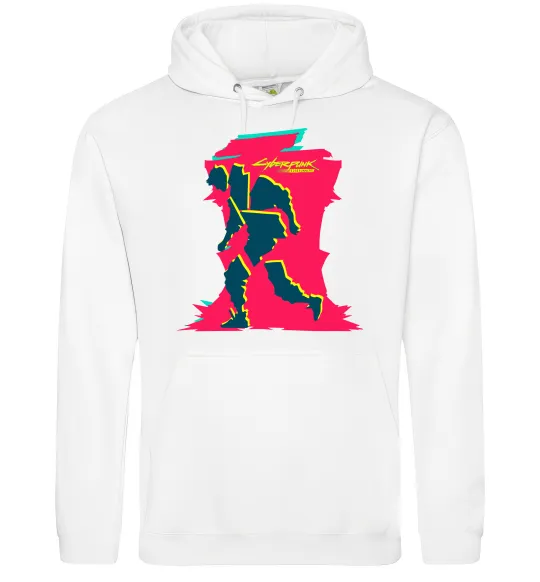 Мужская толстовка (худи) Cyberpunk edgerunners Белый фото
