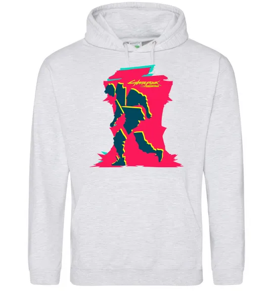 Женская толстовка (худи) Cyberpunk edgerunners Серый меланж фото