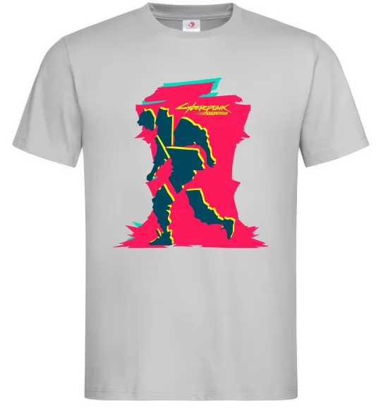 Мужская футболка Cyberpunk edgerunners Серый фото