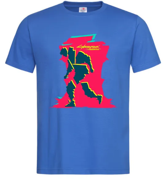 Мужская футболка Cyberpunk edgerunners Ярко-синий фото