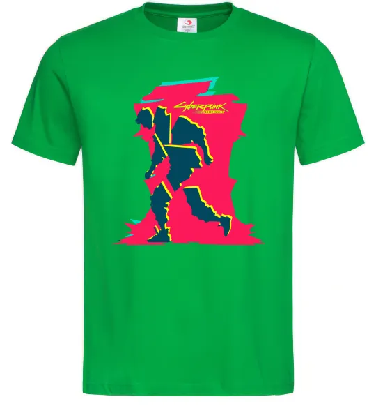 Мужская футболка Cyberpunk edgerunners Зеленый фото