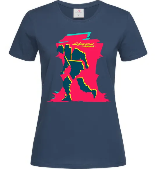 Жіноча футболка Cyberpunk edgerunners Темно-синій фото