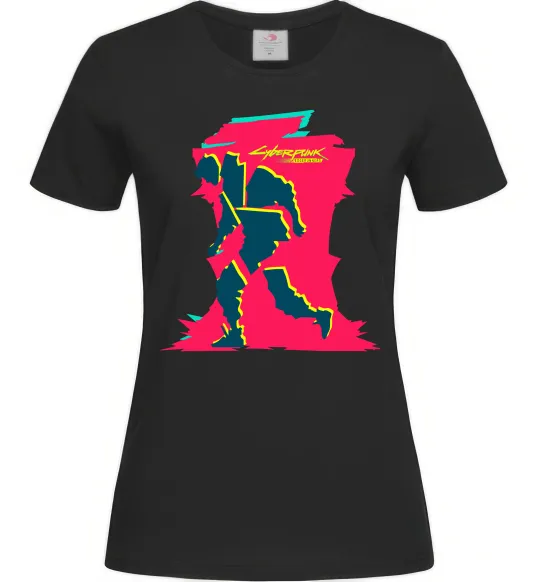 Жіноча футболка Cyberpunk edgerunners Чорний фото