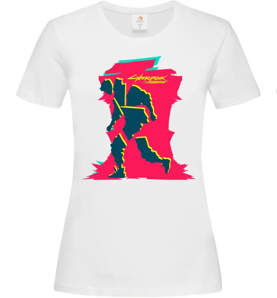 Жіноча футболка Cyberpunk edgerunners Білий фото