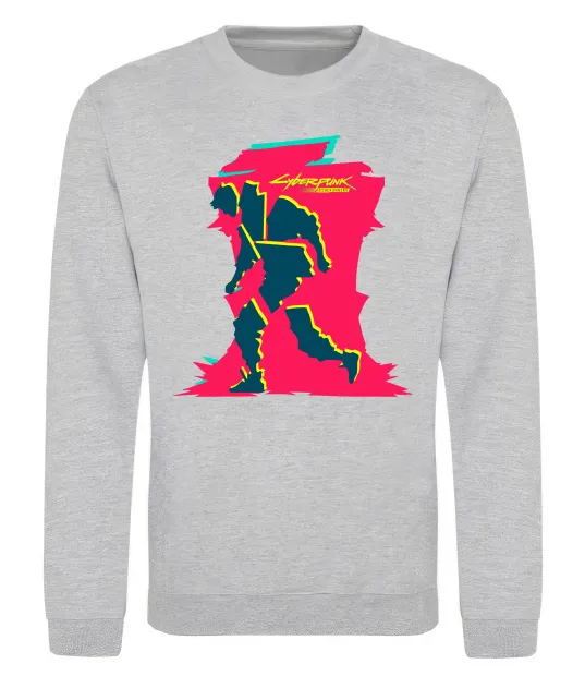 Свитшот Cyberpunk edgerunners Серый меланж фото