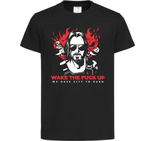 Детская футболка Cyberpunk Johnny Silver Черный фото