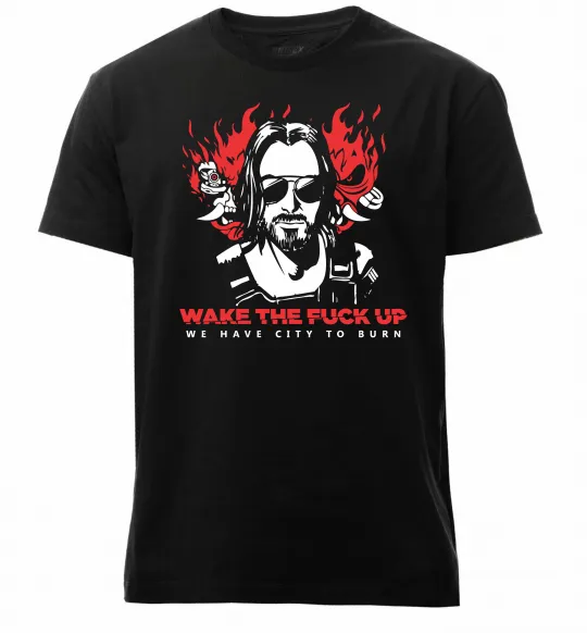 Мужская премиум футболка Cyberpunk Johnny Silver Черный фото