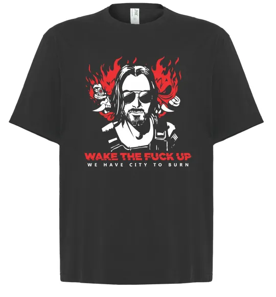 Футболка Оверсайз Cyberpunk Johnny Silver Черный фото