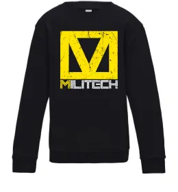 Дитячий світшот Cyberpunk Militech Чорний фото