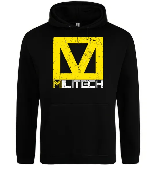 Чоловіча толстовка (худі) Cyberpunk Militech Чорний фото