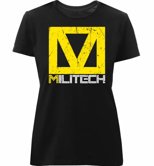 Женская премиум футболка Cyberpunk Militech Черный фото