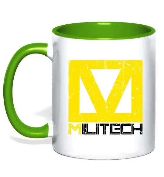 Чашка з кольоровою ручкою Cyberpunk Militech Лаймовий фото