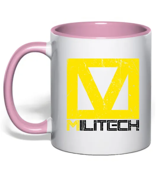 Чашка с цветной ручкой Cyberpunk Militech Нежно розовый фото