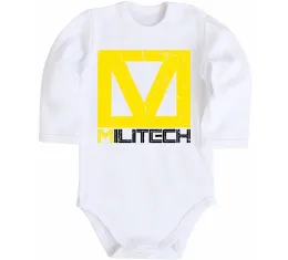 Дитячий бодік Cyberpunk Militech Білий фото