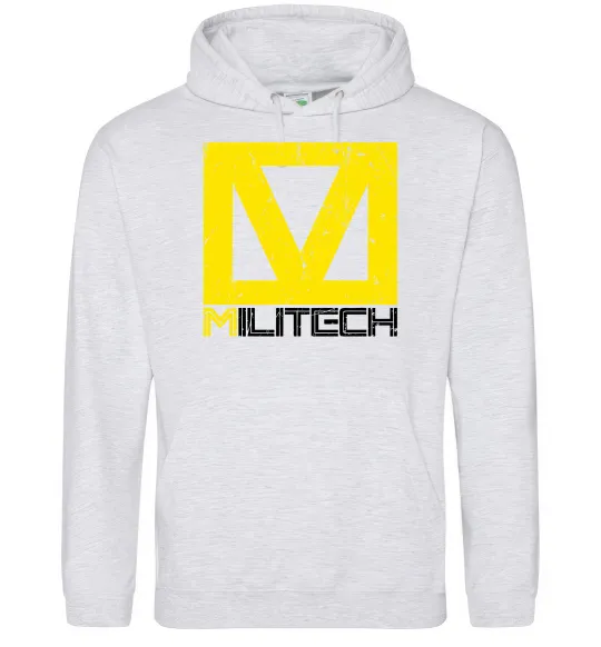 Чоловіча толстовка (худі) Cyberpunk Militech Сірий меланж фото