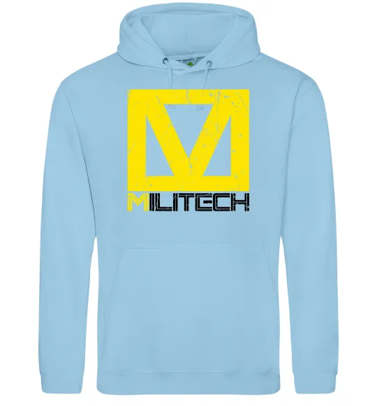 Чоловіча толстовка (худі) Cyberpunk Militech Блакитний фото