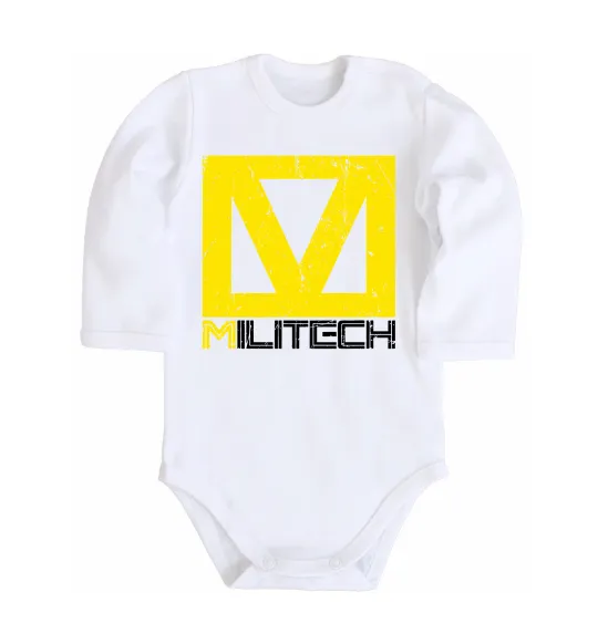 Дитячий бодік Cyberpunk Militech Білий фото