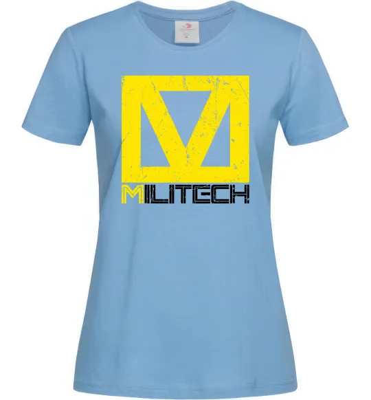Жіноча футболка Cyberpunk Militech Блакитний фото