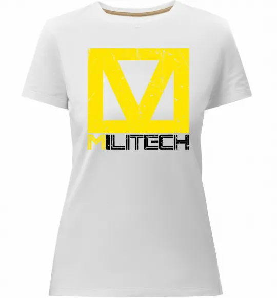 Женская премиум футболка Cyberpunk Militech Белый фото