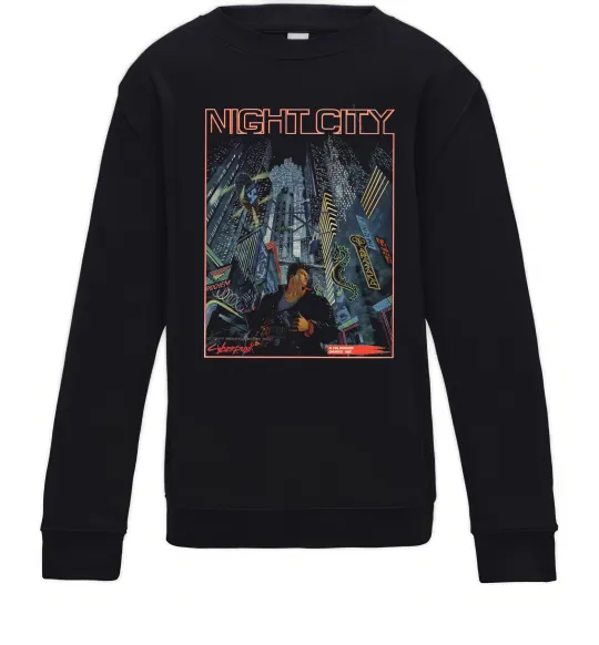 Дитячий світшот Night City Retro Чорний фото