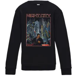 Дитячий світшот Night City Retro Чорний фото