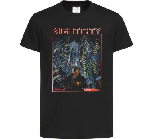Детская футболка Night City Retro Черный фото
