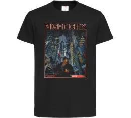 Детская футболка Night City Retro Черный фото