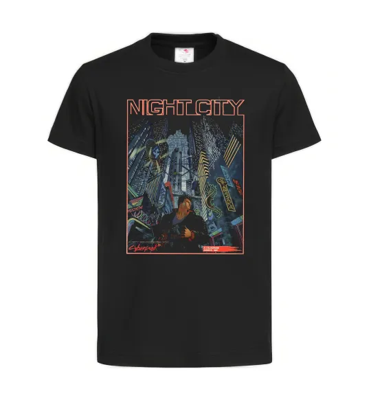 Детская футболка Night City Retro Черный фото