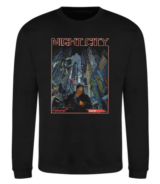 Свитшот Night City Retro Черный фото