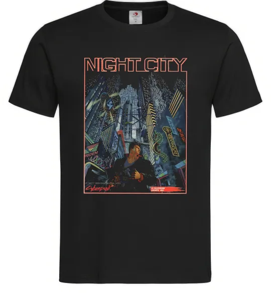 Мужская футболка Night City Retro Черный фото