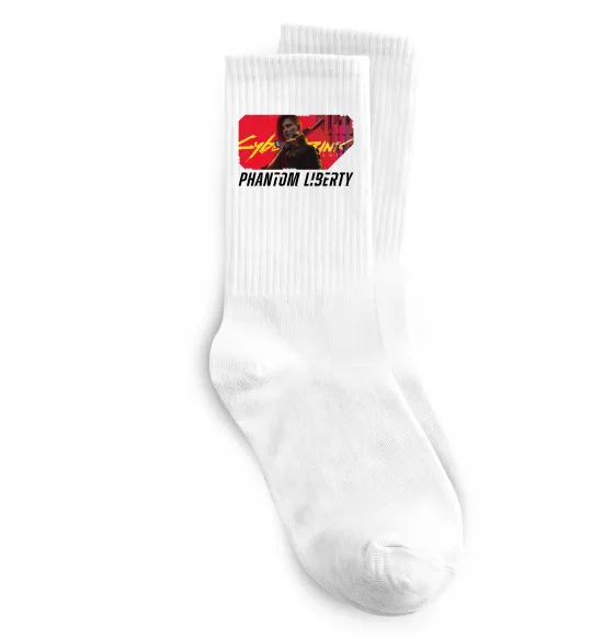 Носки Cyberpunk Phantom Liberty Белый фото
