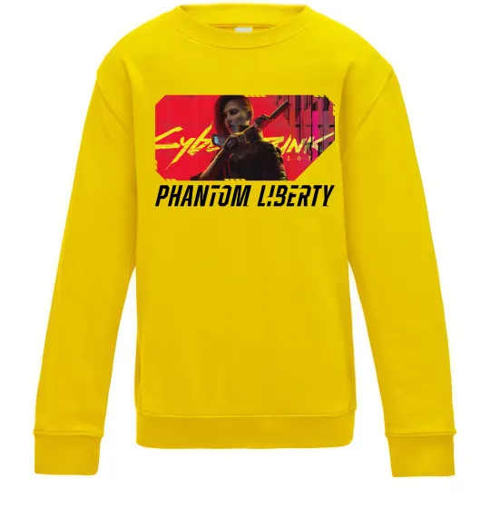 Дитячий світшот Cyberpunk Phantom Liberty Сонячно жовтий фото