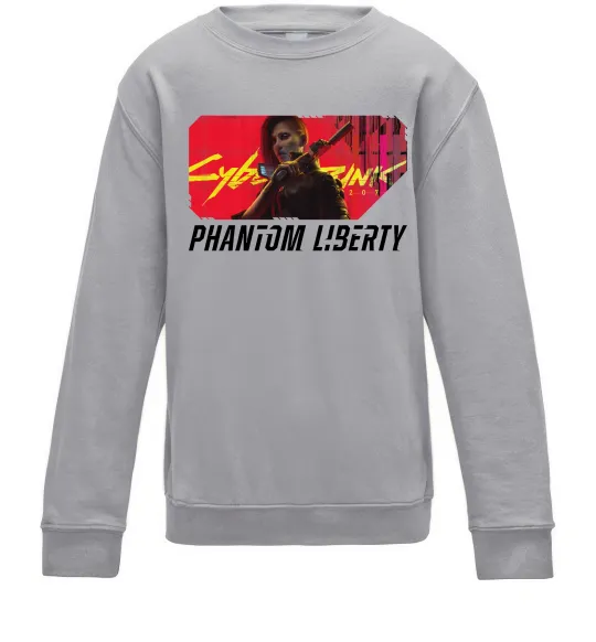 Дитячий світшот Cyberpunk Phantom Liberty Сірий меланж фото