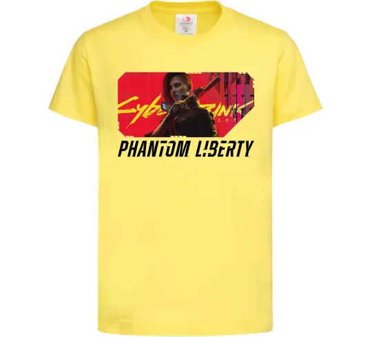 Дитяча футболка Cyberpunk Phantom Liberty Лимонний фото