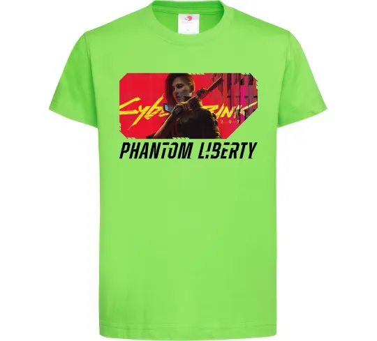 Дитяча футболка Cyberpunk Phantom Liberty Лаймовий фото