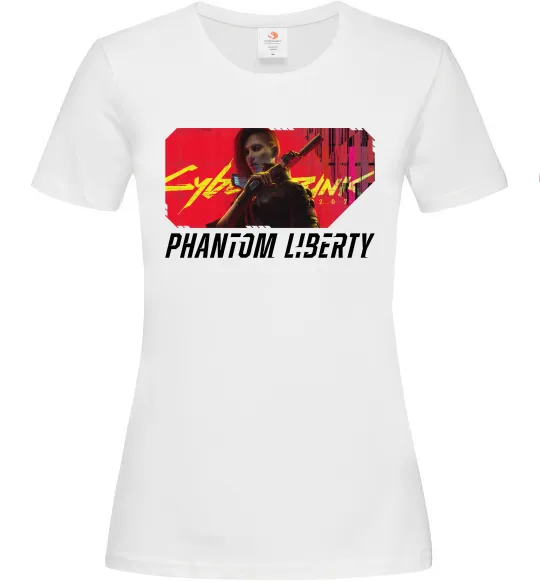 Жіноча футболка Cyberpunk Phantom Liberty Білий фото