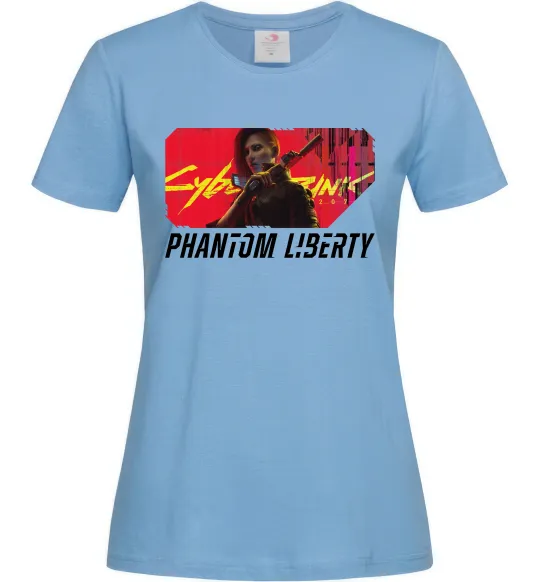 Жіноча футболка Cyberpunk Phantom Liberty Блакитний фото