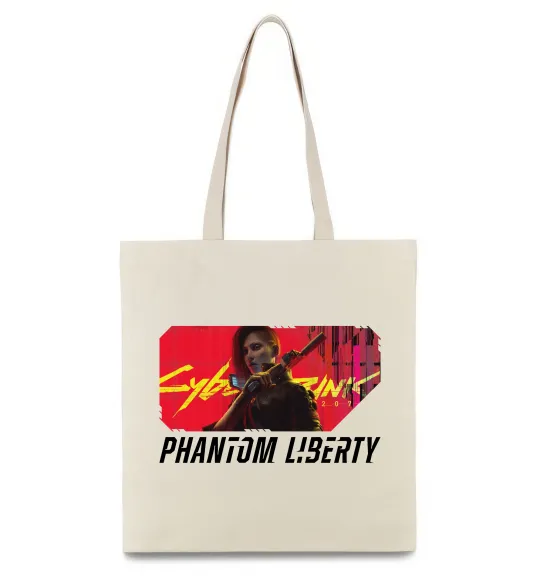 Эко-сумка Cyberpunk Phantom Liberty Бежевый фото