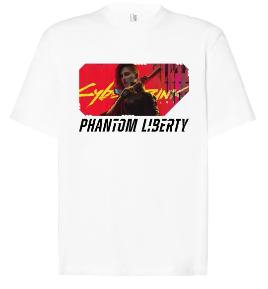 Футболка Оверсайз Cyberpunk Phantom Liberty Белый фото